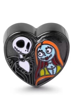 Nightmare Couples Heart Enamel charm— Black, White, Blue, Orange
